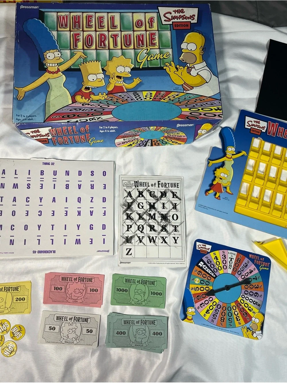 Vintage 2004 Simpsons Wheel Of Fortune Board Game Pressman